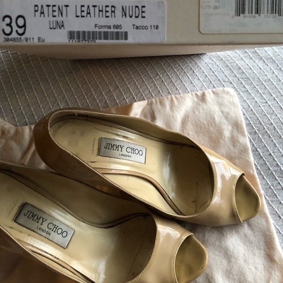 Jimmy Choo Luna Nude Pumps Size 39 - Picture 3 of 3